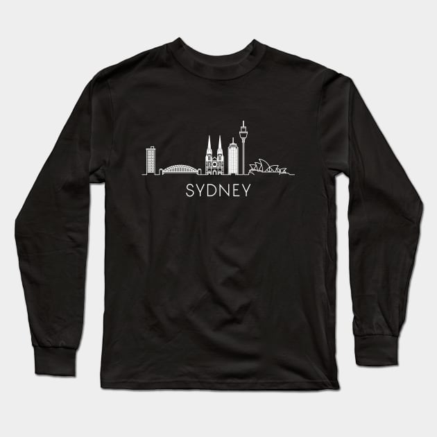 Sydney Skyline Long Sleeve T-Shirt by Printadorable